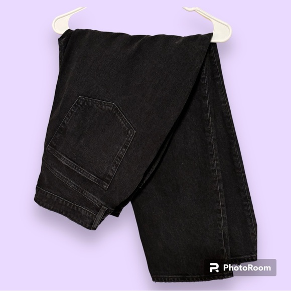 🤍 NWT Black Abercrombie and Fitch The Dad High Rise Jeans 32 short / 14 - Picture 4 of 6